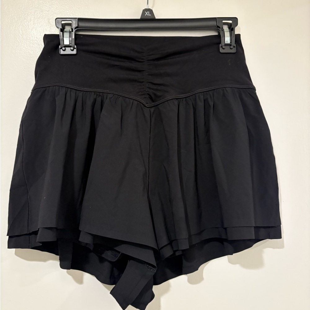 Aerie Black Layered Athletic Skort Shorts